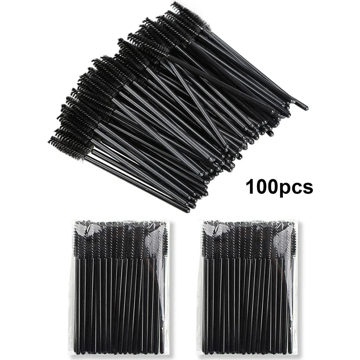 100pcs Disposable Eyelash Spoolie Brushes