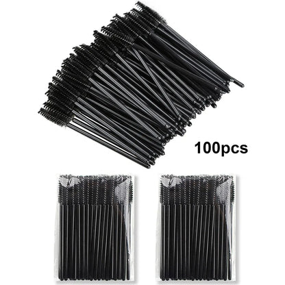 100pcs Disposable Eyelash Spoolie Brushes