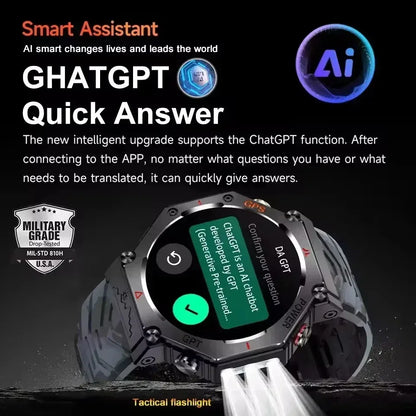 T-Rex 3 Ultra Military Grade GPS Smart Watch 10ATM Waterproof Compass Altimeter Barometric AMOLED Men HD Call Sports Smartwatch - Urbizia