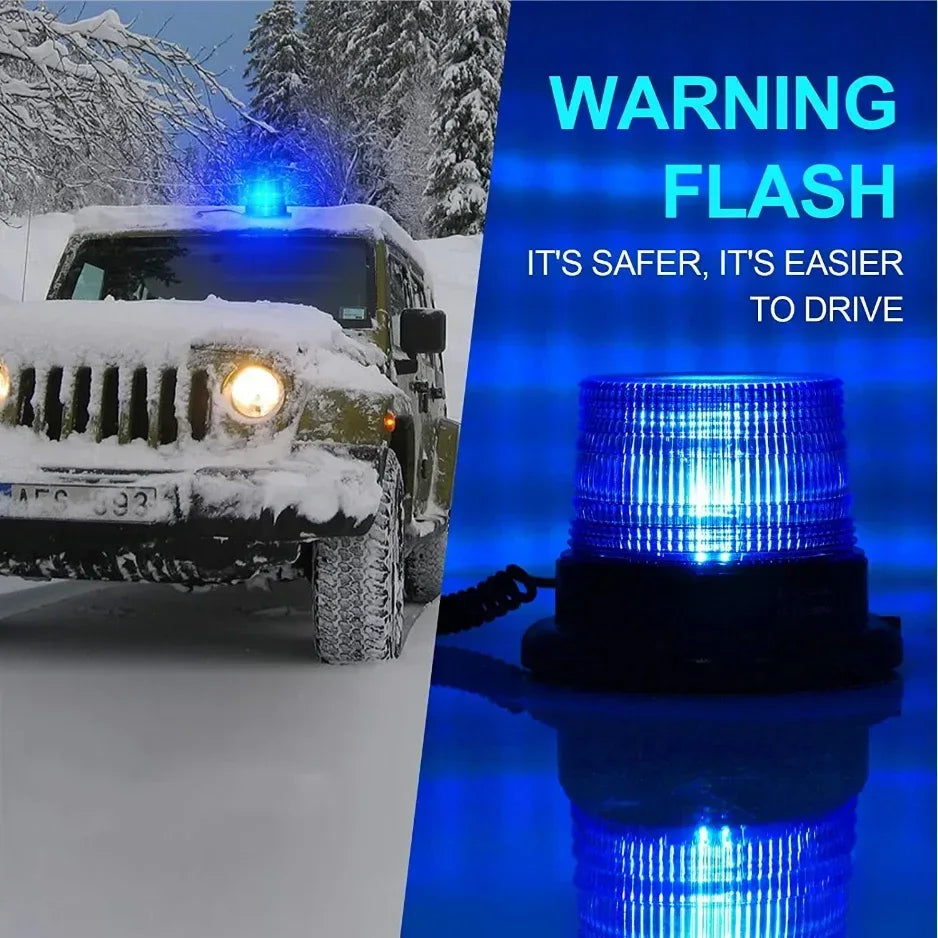 Car Truck Roof Top Warning Light Emergency LED Strobe Light Flashing Beacon With Magnetic Base For Security Auto 12V 24V - Urbizia