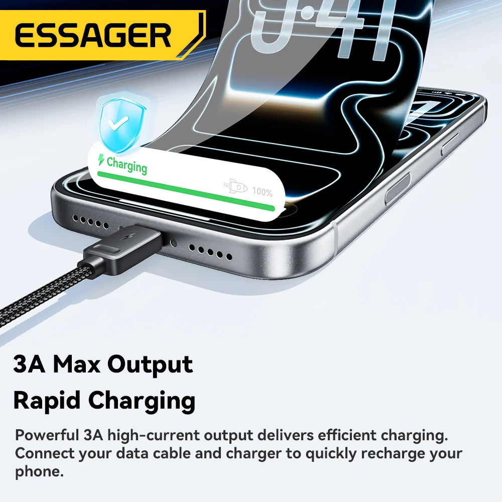 Essager 4-in-1 Fast Charging Portable Cable for Travel Type C Female to Multi USB with 2 Type C Micro And Lightning Adapters