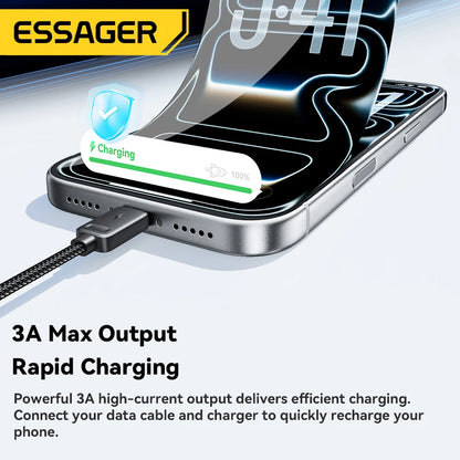 Essager 4-in-1 Fast Charging Portable Cable for Travel Type C Female to Multi USB with 2 Type C Micro And Lightning Adapters