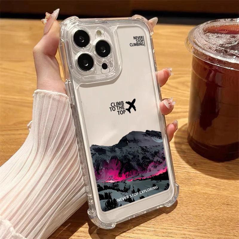 Transparent Travel Map TPU Case for iPhone Series