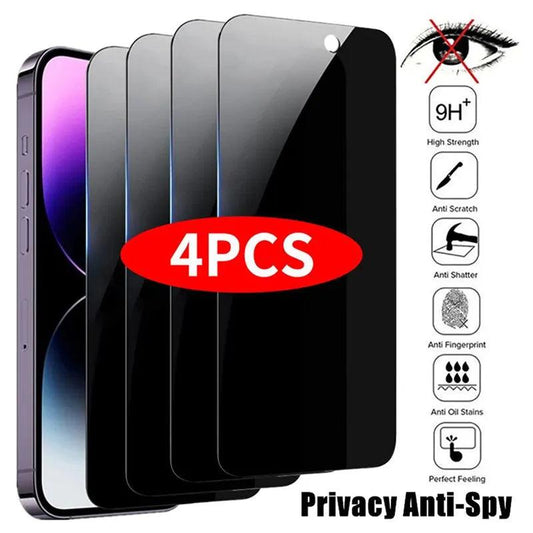 4PCS Privacy Screen Protector for iPhone Anti-Spy Glass