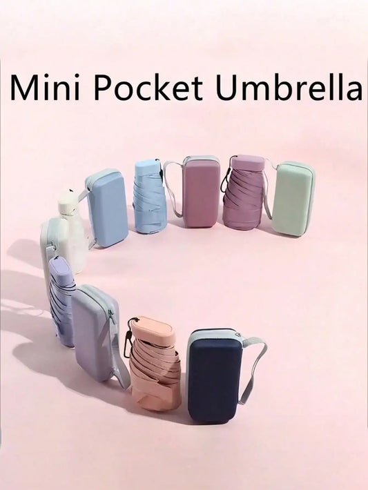 1pc Mini Folding Umbrella, Pocket-Sized Waterproof Portable Travel Umbrella, Sunshade Umbrella, Women's UV Protection Umbrella, 2-In-1 Mini Six-Fold Ultra-Light Portable Umbrella, Mini Travel Umbrella, Sunny & Rainy Dual-Use