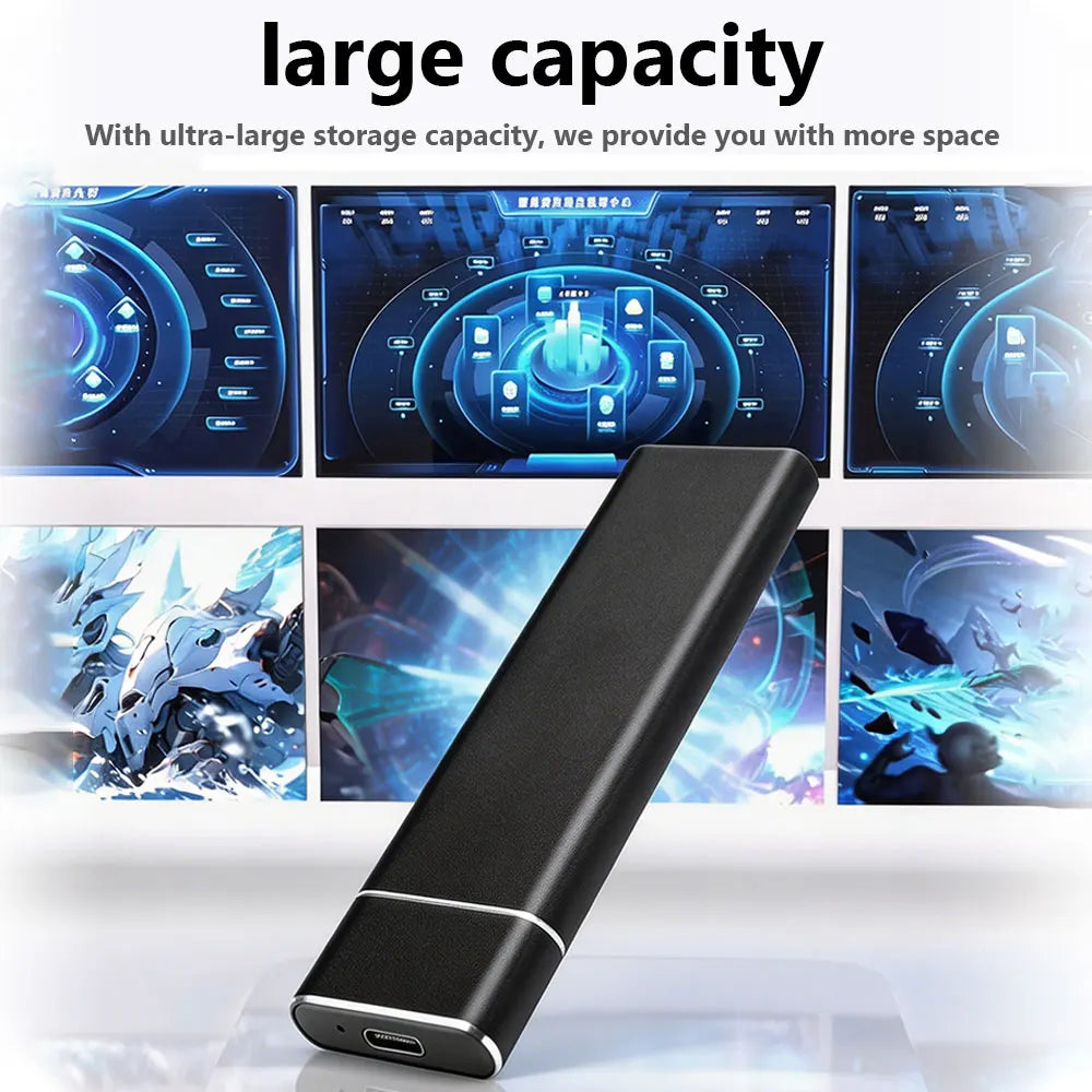 8TB external storage disk USB 3.1 portable solid state drive 128TB large capacity SSD, truly sufficient for laptops/MAC/PC