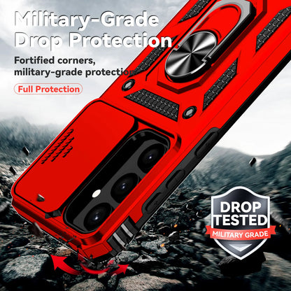 Luxury Armor Case for Samsung Galaxy S26 S25 Edge S24 S23 S22 S21 S20 S10 FE Ultra Plus Ring Holder Slide Lens Stand Phone Cover