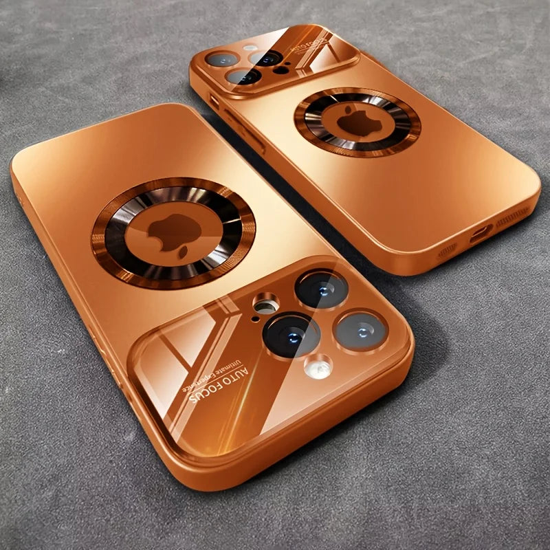 New Luxury Glass Camera for Magesafe Magnetic Wireless Charge Case for IPhone 17 13 12 11 Pro Max 16 15 14 Plus Shockproof Cover