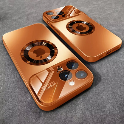 New Luxury Glass Camera for Magesafe Magnetic Wireless Charge Case for IPhone 17 13 12 11 Pro Max 16 15 14 Plus Shockproof Cover