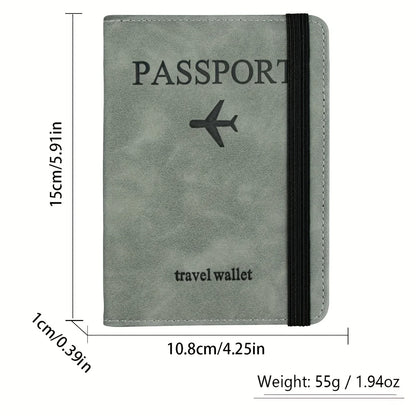 Retro PU Travel Passport Holder, RFID Blocking  Multi-Function Wallet, Passport Covers with Slots for Cards and Personal Items