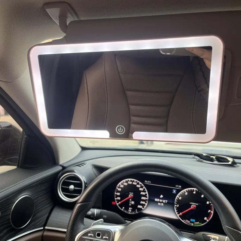 Car Sun Visor LED Vanity Mirror with Rechargeable Fill Light