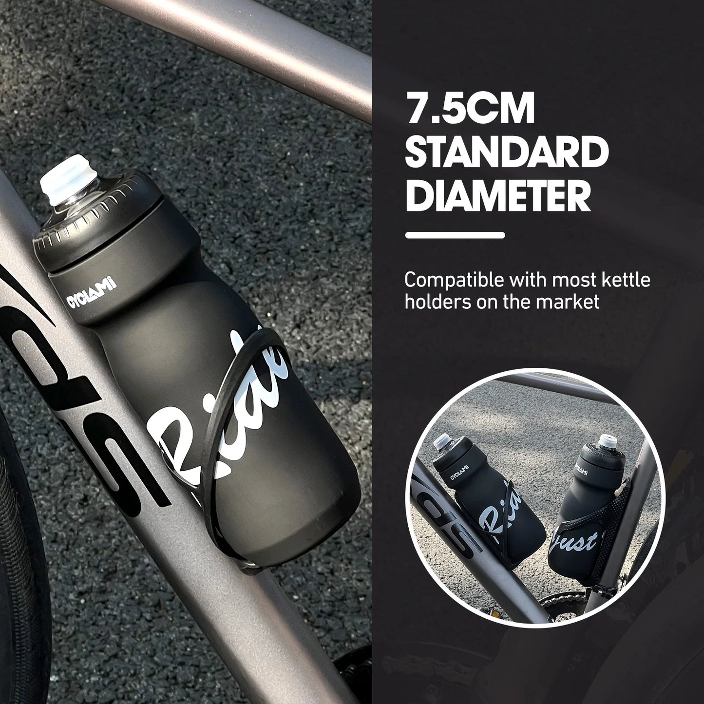 CYCLAMI Cycling Water Bottle 650ml Ultra light Leak-proof squeezable Camping Hiking Sports Bicycle Kettle Rapha 750ml Kettle