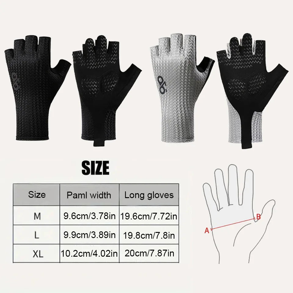 GTUBIKE Summer Breathable Half Finger Cycling Gloves Ultralight Road Bike Gloves Anti-Slip Silicone Pad Cooling Sport Gear