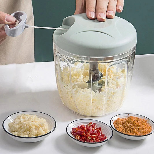 Manual Garlic Press & Vegetable Chopper – 500ml / 900ml