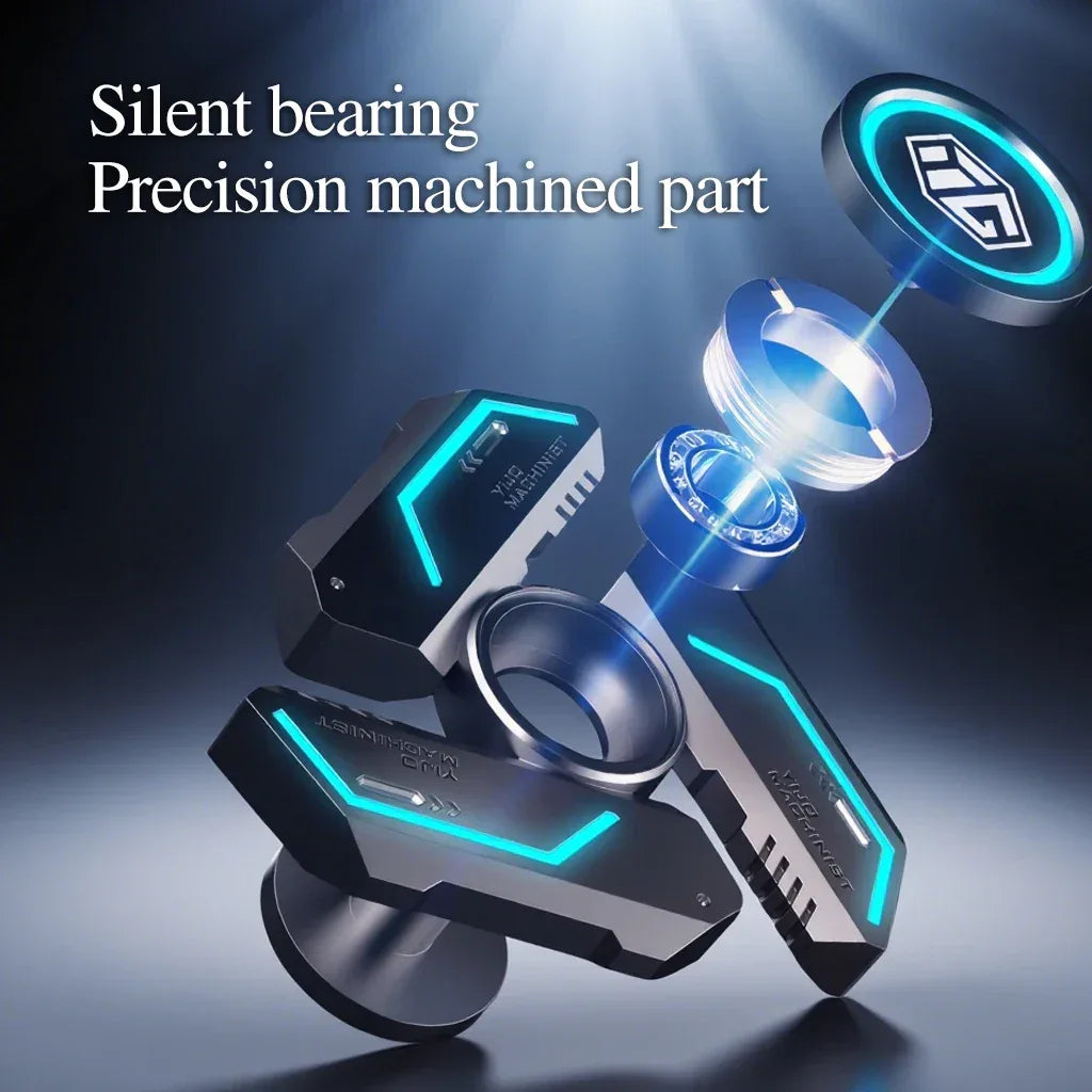 Metal Fidget SpinnerGlow in the dark Quiet Bearings, Stress Relief Toy for Kids & Adults, Cool Gift for Anxiety Relief