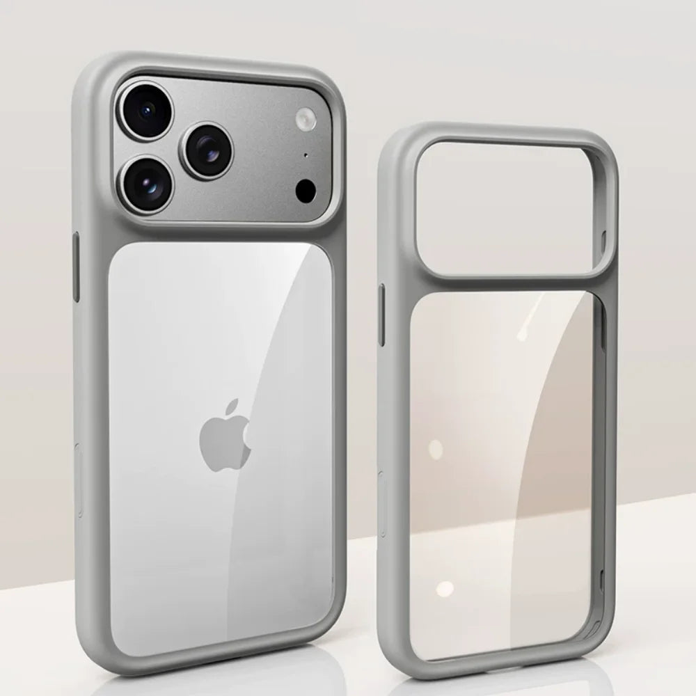 Smart Camera Touch Button Crystal Clear Blackplate Phone Case For iPhone 18 17 Pro Max 18Pro Soft Silicone Edge Shockproof Cover