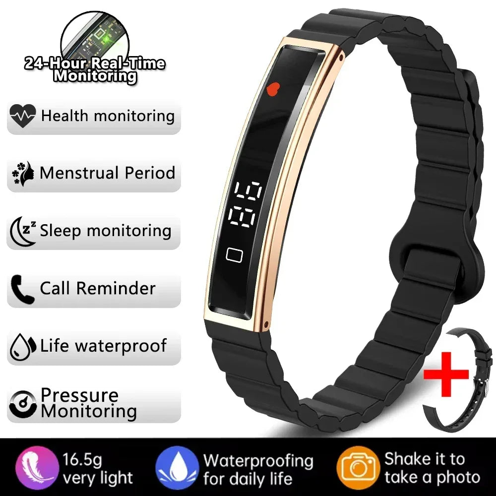 2026 New Fashion Women Smart Bracelet Sport Mode Fitness Tracker Heart Rate Health Monitoring IP68 Waterproof Smart Watch Men - Urbizia
