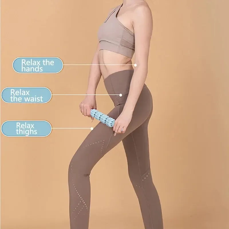 Thin Leg Massage Stick Wolf Teeth Stick Roller Fitness Fascia Stick Leg Muscle Relaxation Roller Calf Yoga Stretcher - Urbizia