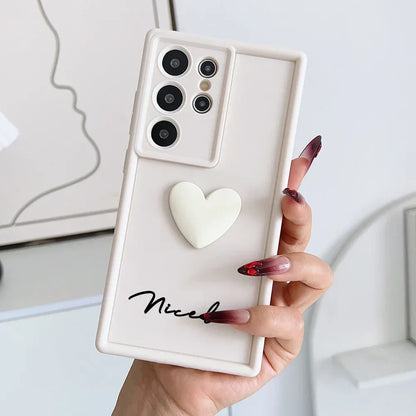 Customized 3D Love Heart Soft Case for Samsung Galaxy