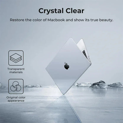 Crystal Clear MacBook Hard Case Cover 13–16 Inch Protective Shell