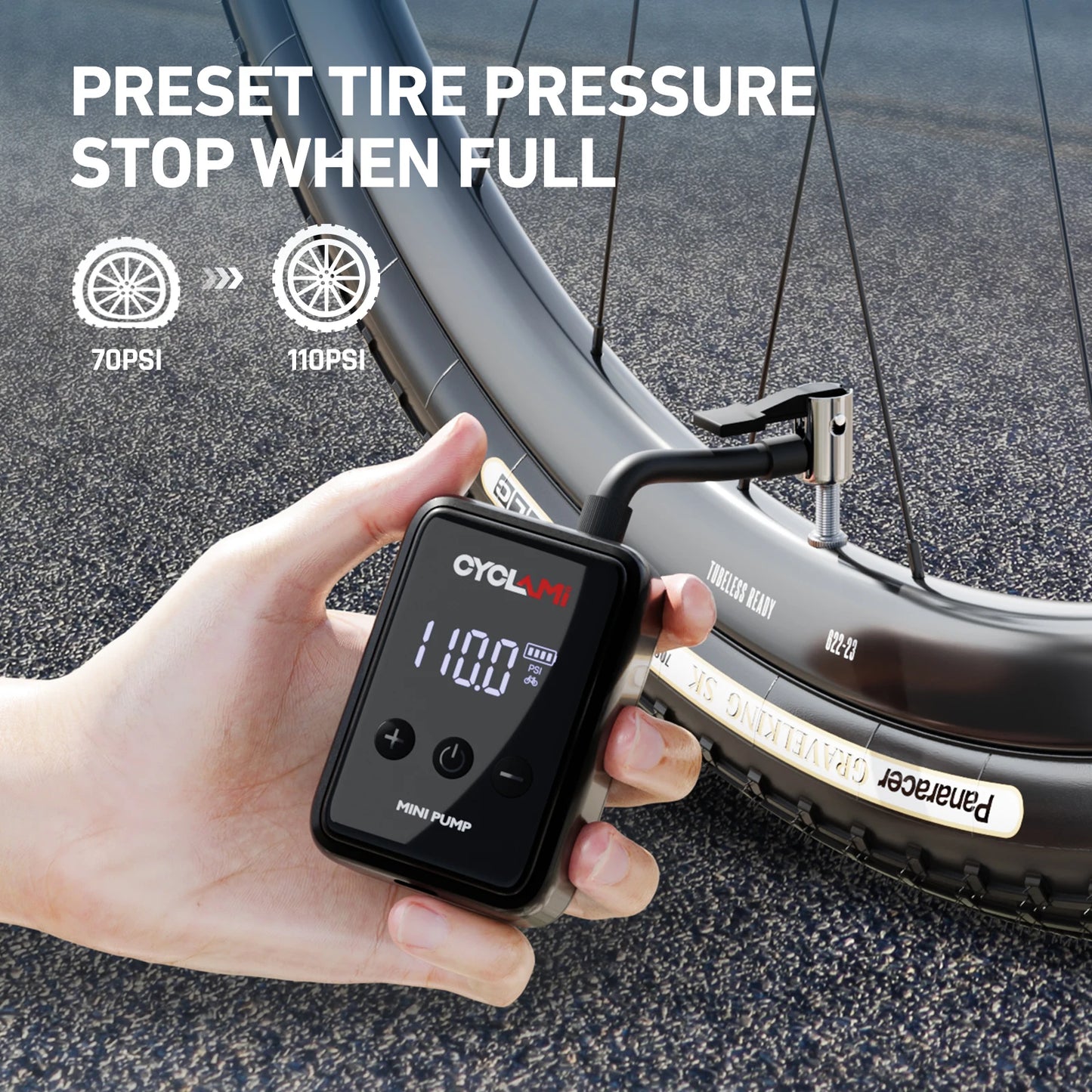 150PSI Portable Pocket Bike Electric Air Pump Schrader Presta Valve MTB MINI Rechargeable Compressor Tire Inflator CYCLAMI HW125