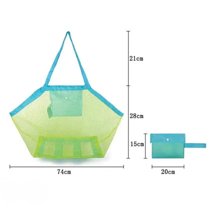 Kids Portable Beach Bag Anti-Sand Waterproof Toy Storage Net Large Capacity Mesh Travel Towel Outdoor Bag