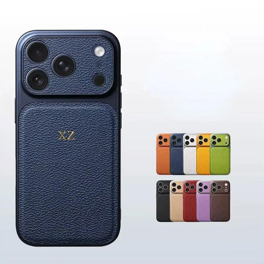 Personalized Initial Letter Leather iPhone Case