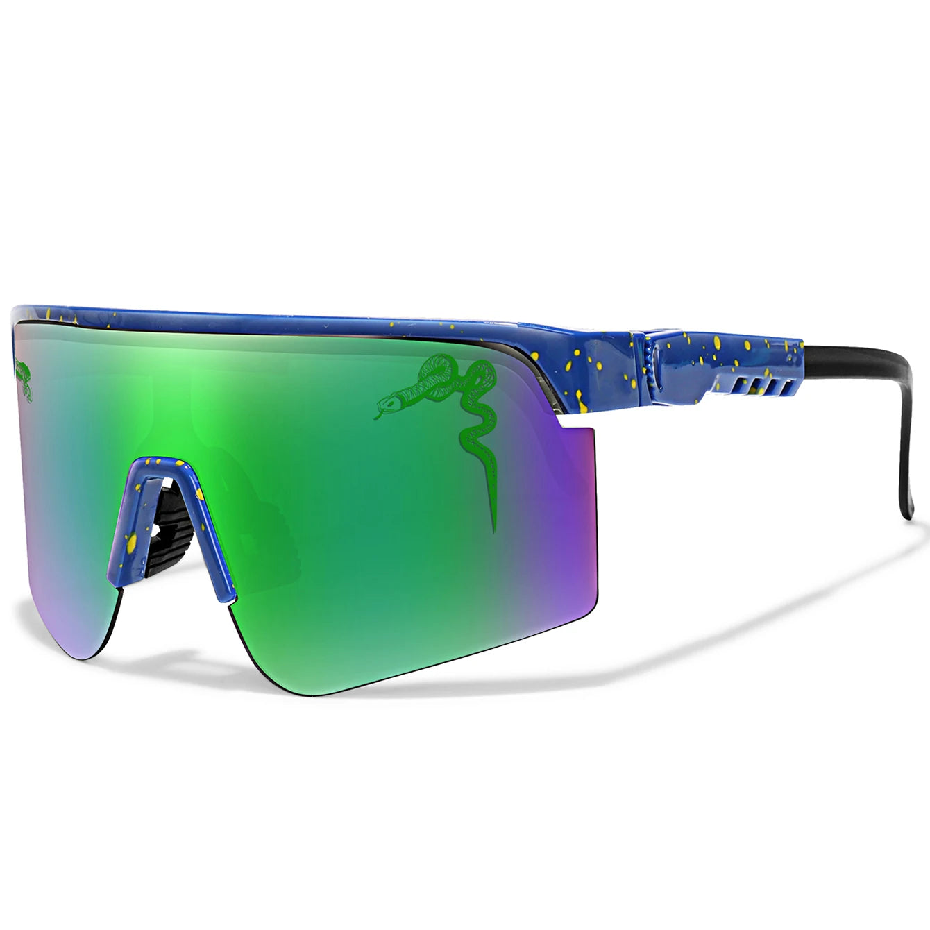 Men's Fashion Large Frame Cycling Sunglasses Fashionable Goggles with Random Dot Decoration for Outdoor Sports Hiking Fishing