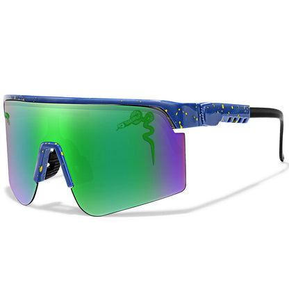 Men's Fashion Large Frame Cycling Sunglasses Fashionable Goggles with Random Dot Decoration for Outdoor Sports Hiking Fishing
