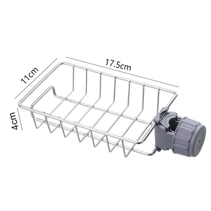 Hanging Faucet Rack Adjustable Height Flexible and Rotatable Kitchen  Sink Drain Holder Suitable for Soap Sponges Brushes