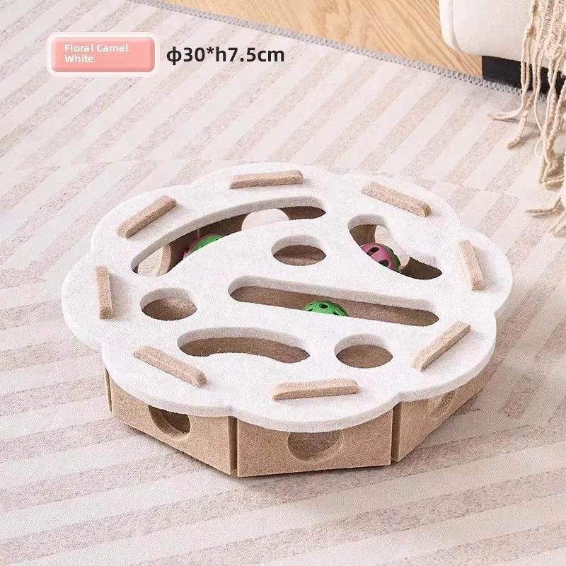 Cat Puzzle Toy Felt Puzzle Box Cat Exercise Toy With Ball Indoor Sports Entertainment Hunting Cat Toys For Indoor Cats - Urbizia