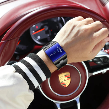 POEDAGAR Top Rectangle Original Men Watch Waterproof Fashion Man Wristwatch Stainless Steel Quartz Sport Men's Watches+Box Reloj