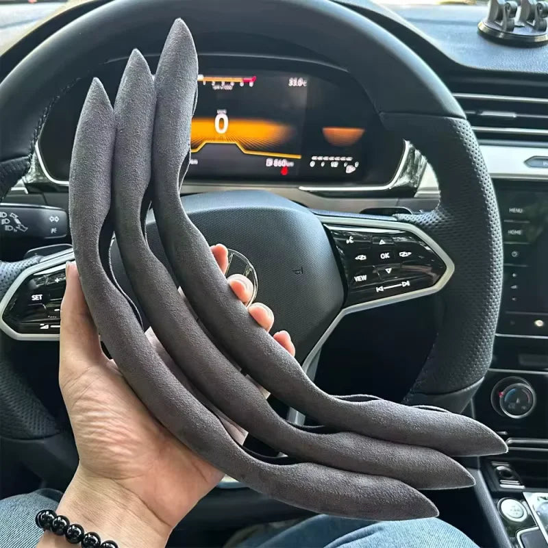 2026 2/3PCS Suede Universal 38CM Car Steering Wheel Booster Cover Non-Slip Auto Interior Steer Protector Decoration Accessories