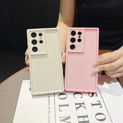 Solid Color Soft TPU Case For Samsung Galaxy S24 FE S26 S23 S24 S25 Ultra S25 Edge S22 Plus A55 A35 A15 5G Silicone Phone Cover