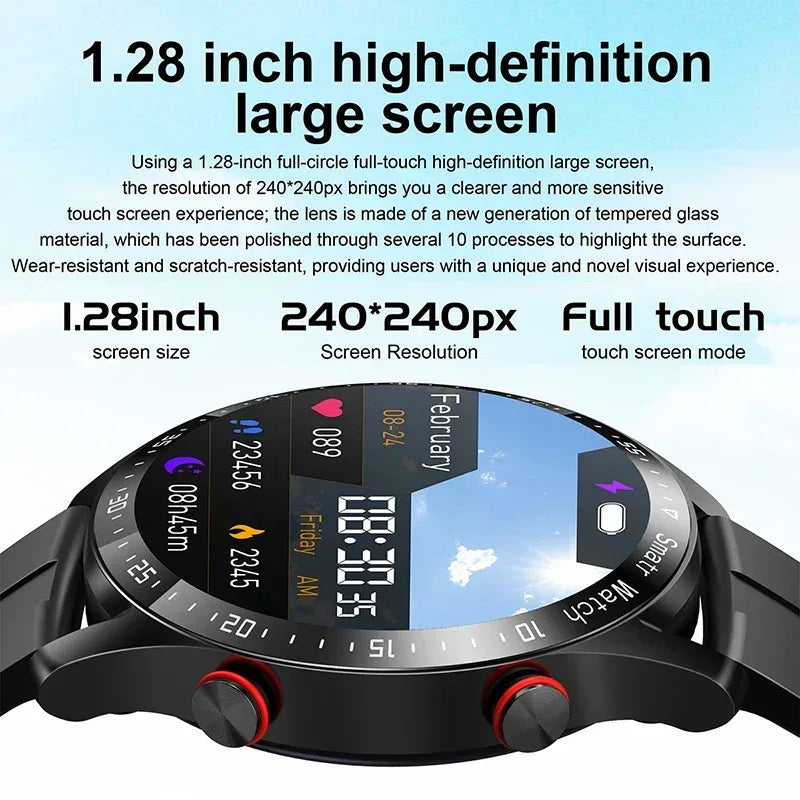 ECG+PPG Bluetooth Call Smart Watch Men Laser Health Blood Pressure Fitnes Sports Watches Man Sports Waterproof Smartwatch+Box - Urbizia
