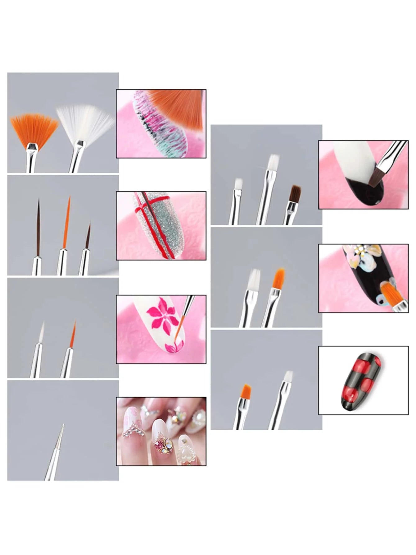 20Pcs Black Nail Art Brush Set Nail Gel Polish Painting Brush Drawing Pen Uv Gel Polish Nail Liner Brush And Nail Dotting Pen For Gel Polish Diy Manicure Salon At Home
