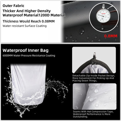 Rhinowalk Motorcycle Side Bag Waterproof Saddle 25L-32L Expandable Pannier Bag Quick Release 3D Shape Motorbike Storage Bag 1PC