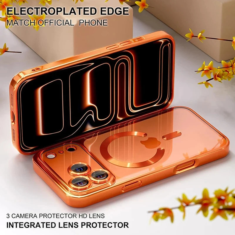 Luxury Magnetic For Magsafe Phone Case For iPhone 18 Promax 17 Air 16 15 14 13 12 11 Pro Max Plating With Hand Rope Back Cover