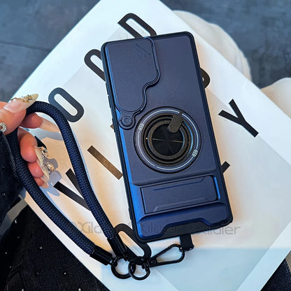 for Samsung Galaxy S26 S24 S23 Ultra S25 Edge FE Multifunctional Phone Case. with Lanyard,  Stand,for Car Mounts.