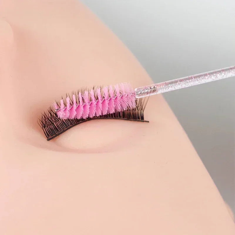100pcs Disposable Eyelash Spoolie Brushes
