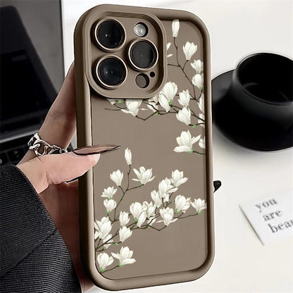 Magnolia Flower Soft TPU Case for iPhone Series