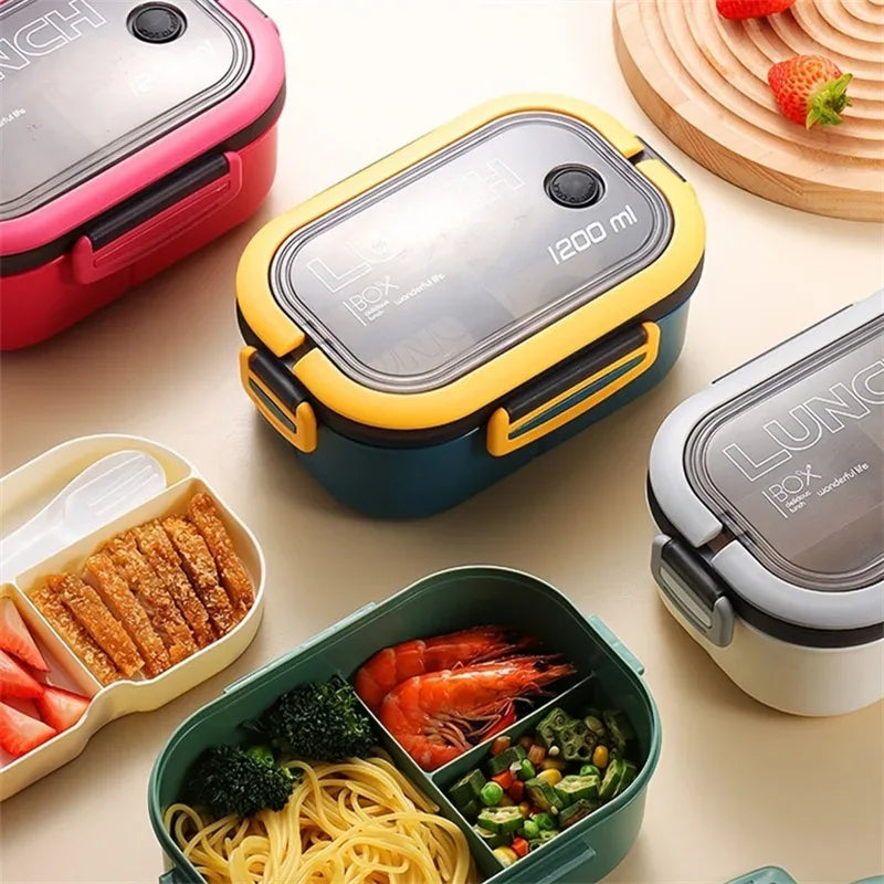 1200ML 2-Layer Leakproof Bento Lunch Box with Cutlery
