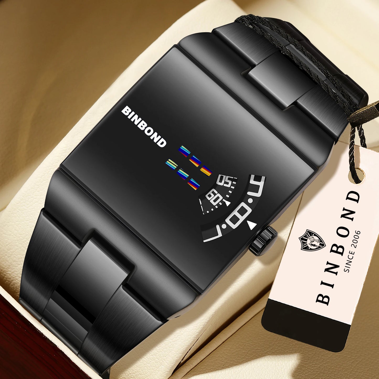 BINBOND Original Design Waterproof Men's Watch Accurate Quartz Watches For Men Luxury Sturdy Sport Wristwatches Casual Reloj