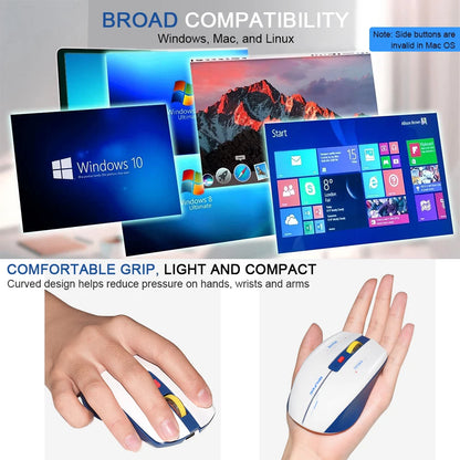 LT-T19 Ergonomic Rechargeable Gaming Mouse USB 2.4G Wireless RGB Light Desktop PC Computers Notebook Laptop Mice