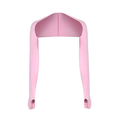 One-piece Ultra-thin Shawl Arm Sleeves Ice Silk Long Gloves Breathable Sun Protection Anti UV Hand Cover Warmer Outdoor Sports