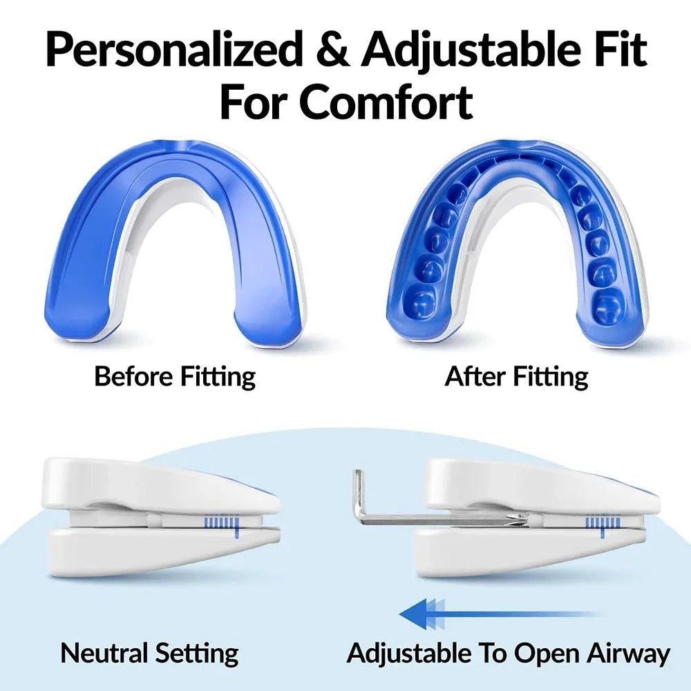 Adjustable Anti-Snore Mouthpiece Sleeping Mouth Guard Stop Snoring Device Nighttime Teeth Protection And Bruxism Relief