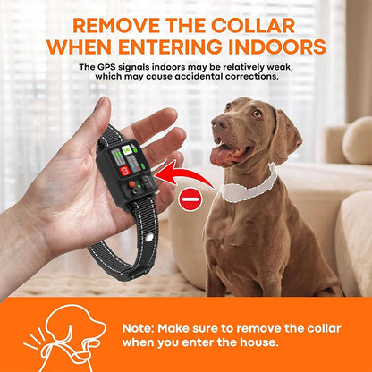 GPS Dog Wireless Fence Coverage Range 49-6561 Feet IP67 Waterproof Adjustable Training Modes GPS Positioning Outdoor Use Only