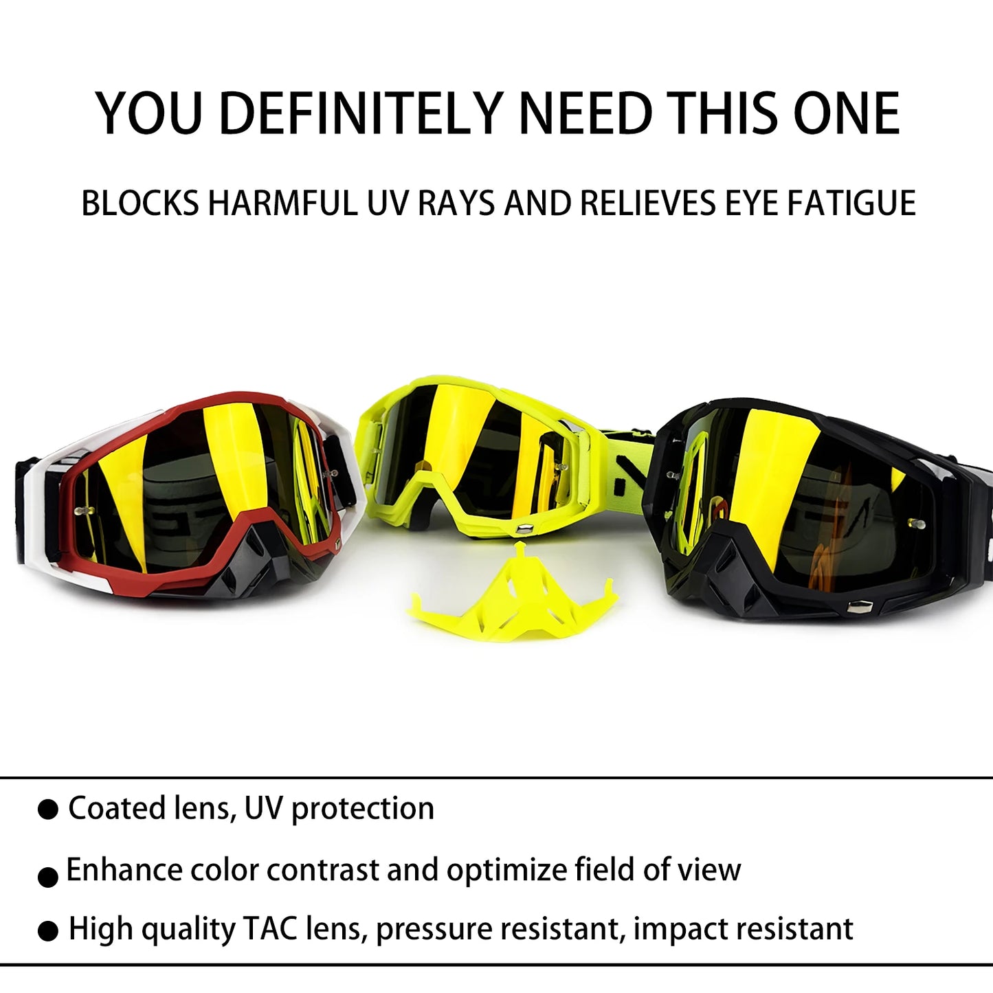 Motorcycle Goggles-Premium Off-Road Riding Glasses for All Helmets Anti-Scratch UV400 Cross-Border Outdoor Sports Gear