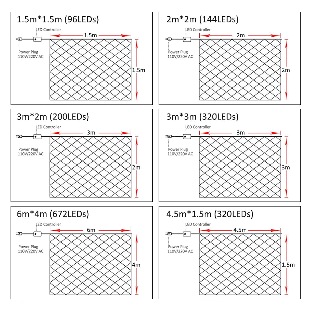 LED Net Lighting String – Outdoor Waterproof Fairy Lights