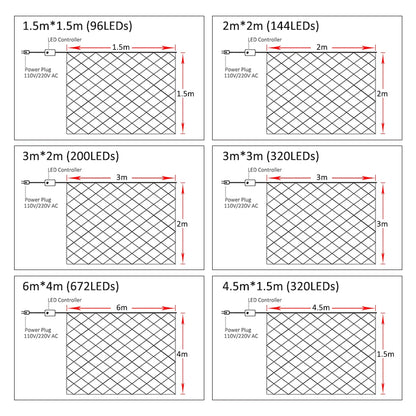 LED Net Lighting String – Outdoor Waterproof Fairy Lights